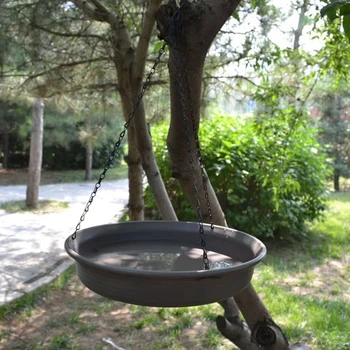 Hanging Bird Bathtub Bird Feeding Dish Tray Platform Feeder Bird Water Bowl Bird Bath for Outdoor Patio Parrot Tree Decorations 6