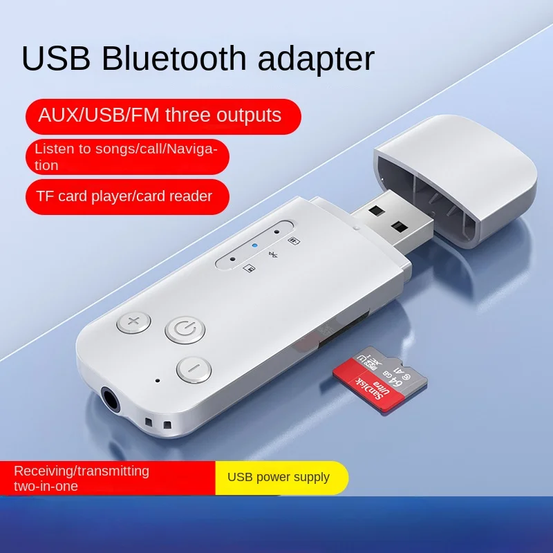 

Адаптер 3-в-1 с двумя USB-выходами, bluetooth, FM-радио, AUX3.5, TF-кардридер, Handsfreee в автомобиле с микрофоном