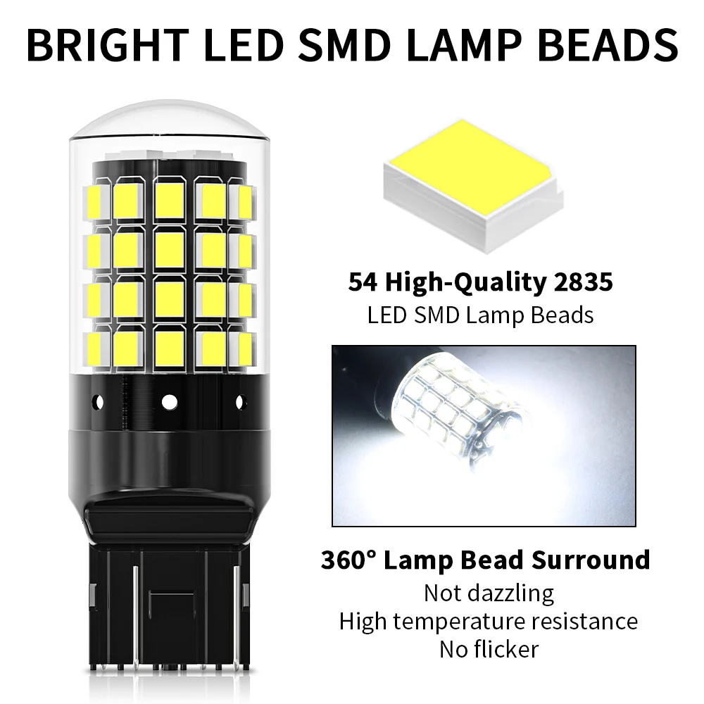 ASLENT  ȣ  , ſ  2835SMD LED , 2x T20 LED 7440, WY21W, W21W, 7443, W21, 5W