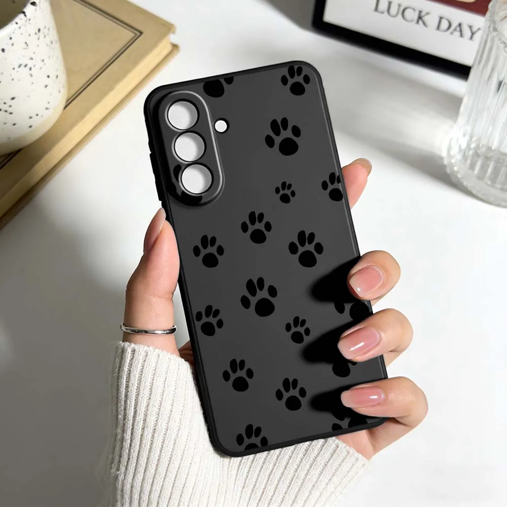 Adorable Paw Print Pattern Black Phone Case