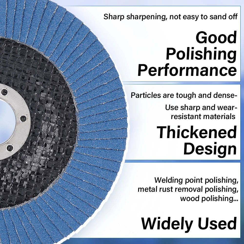 Angle Grinder Sanding Discs 10Pcs 5" 125mm 40/60/80/120 Grit Grinding Wheel Flap Discs Metal Plastic Wood Removal Abrasive Tool