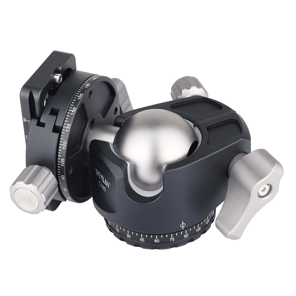 Tripod Ball Head CH40 Low Profile Damping Fine Tune Panoramic Lower Gravity Center Smooth Operation