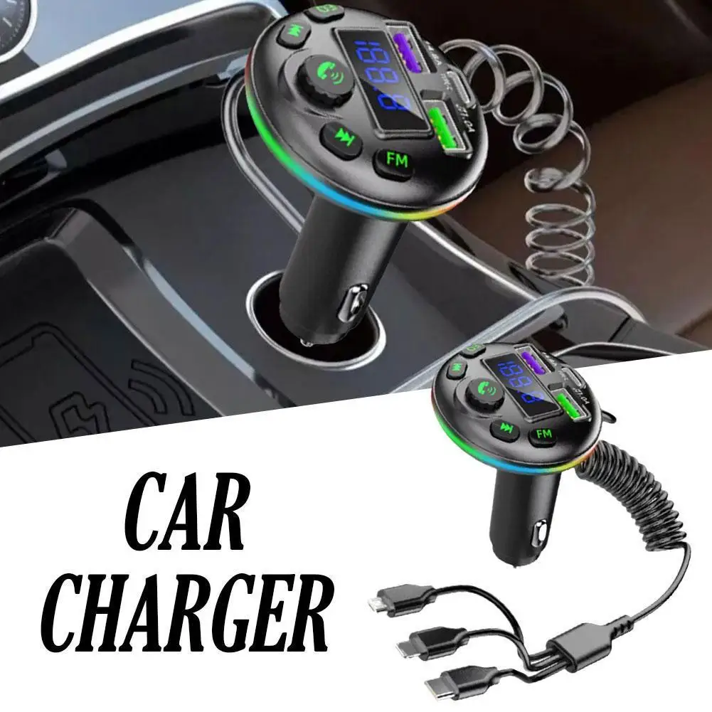 

3 In 1 Fast Charging Cable For IPhone 3.4A USB Car Charger Quick Charger Type C Car USB Fast Charging