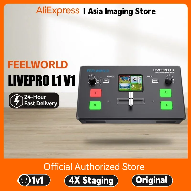 

FEELWORLD LIVEPRO L1 V1 4-канальная коммутационная станция для видеосъемки на месте, многомашинное оборудование для производства потока USB 3,0