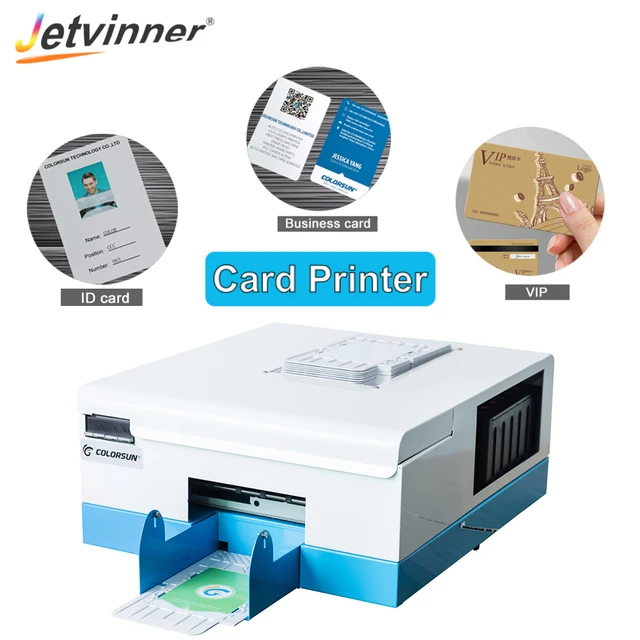 Jetvinner Automatic ID Business Card Printer PVC With 60pcs PVC Card for  PVC Card Tray Professional VIP Card Printer Machine - AliExpress