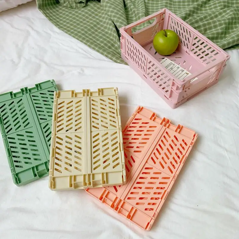 2/1PC Mini Plastic Stackable Foldable Stationary Holder Student Office Desktop Storage Stationery Organizer Tool pen holder stationery organizer