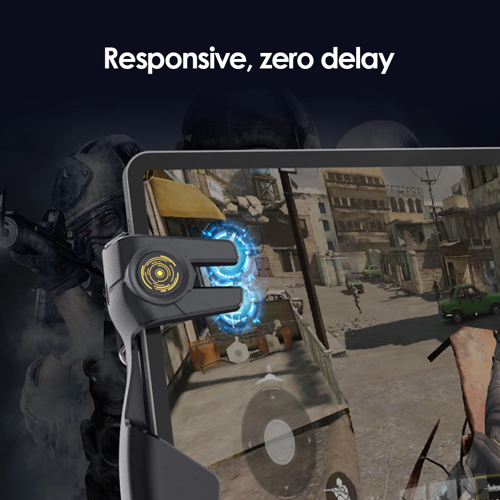 Mobile Game Controller Six Finger Gamepad Aim Button Game Joystick Shooter Fire Button Aim Key Trigger Controller