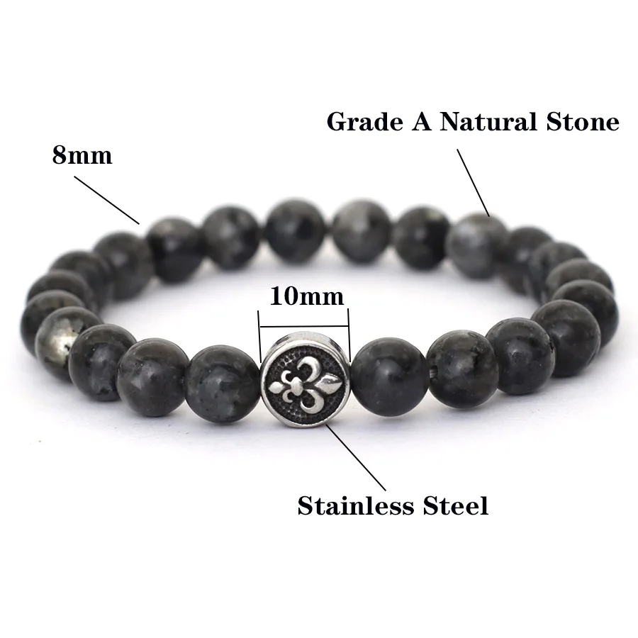 Natural Tiger Eyes Obsidian Lava Stone Beaded Bracelet for Men