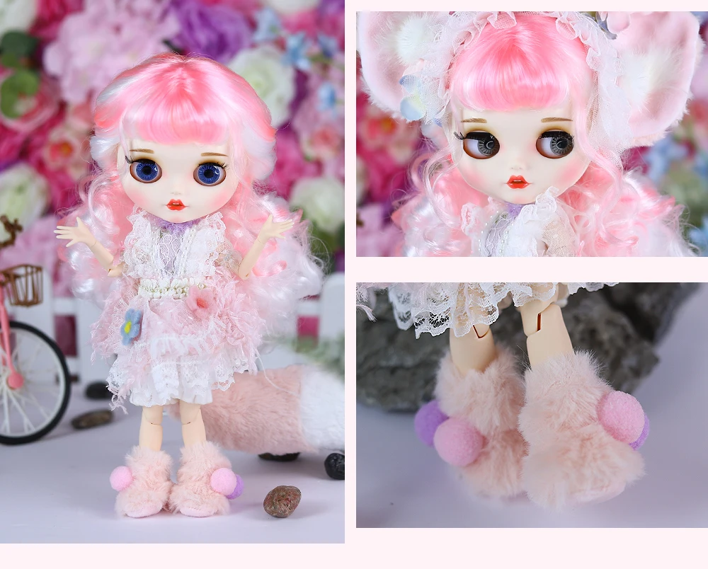 Edith – Premium Custom Neo Blythe Doll with Multi-Color Hair, White Skin & Matte Smiling Face 8