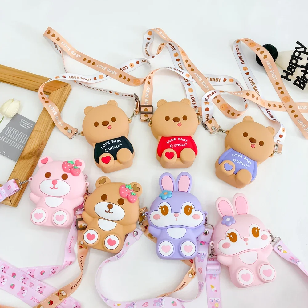 Cartoon Animal Diagonal Cross Bag for Kids and Adults Coin Storage Bag Children Pretend Play Games Girls Backpack Toys Xmas Gift