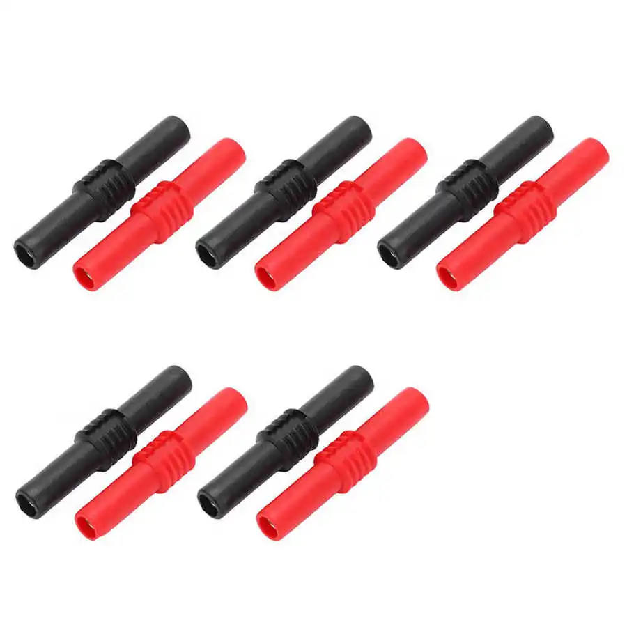 10pcs Insulated 4mm to 4mm Banana Plug Female Socket Coupler Connector Female Adapter Extension Insulated Black Red 6kva diesel generator