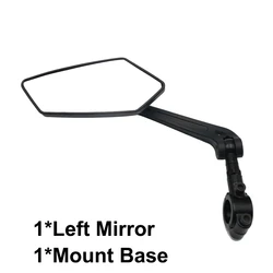 RIDERACE Adjustable Bicycle Rear View Mirror - Wide-Angle Clear Reflector (Orange)
