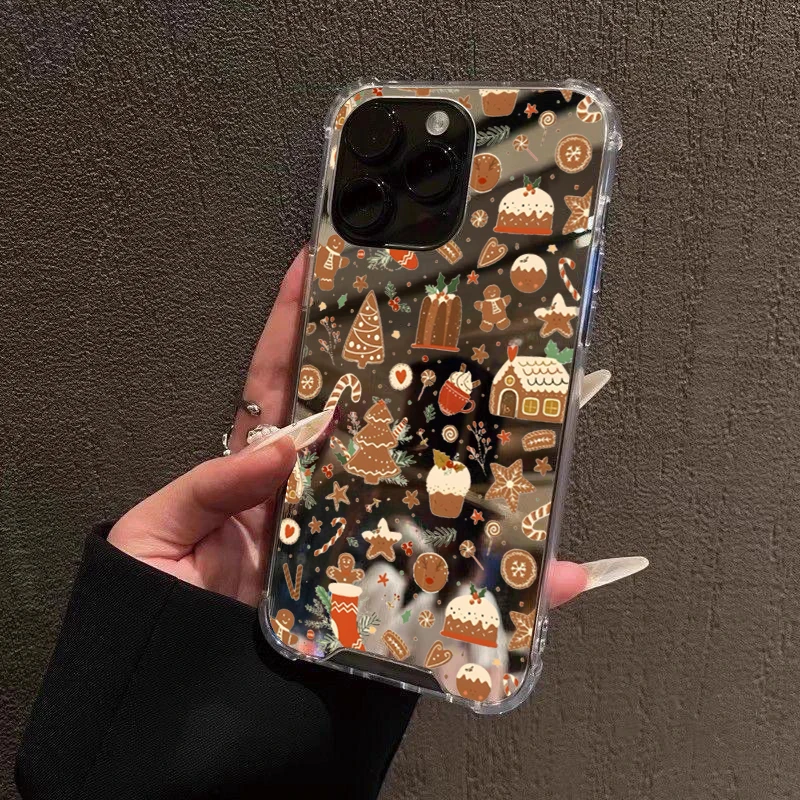 Festive Christmas Biscuit Man Mirror Acrylic Phone Case