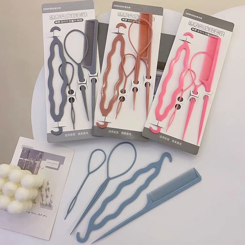 Pink and Blue Topsy Tail Hair Styling Tools - Set of 2-4 Pieces