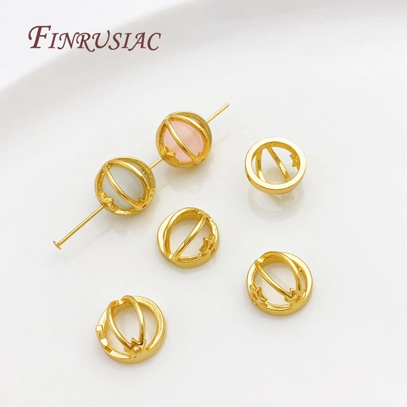 

Round Bead Frame 18K Gold Plated Through Hole Bead Circle, Spacer Beads Connectors DIY Bracelet Necklace Beading Jewelry Making