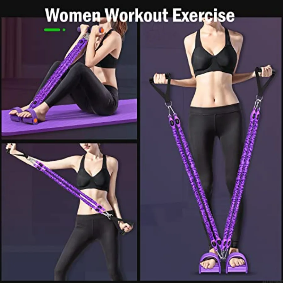 Thigh Exerciser and Pedal Resistance Bands with Handle for Arm Leg Abs Back Biceps Waist Stomach Muscles Stretching Slimming Tra