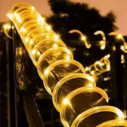 Enhanced Solar LED Rope Lights - Waterproof Outdoor Garden and Deck Lighting with 8 Modes - 22m 200led (Warm White)