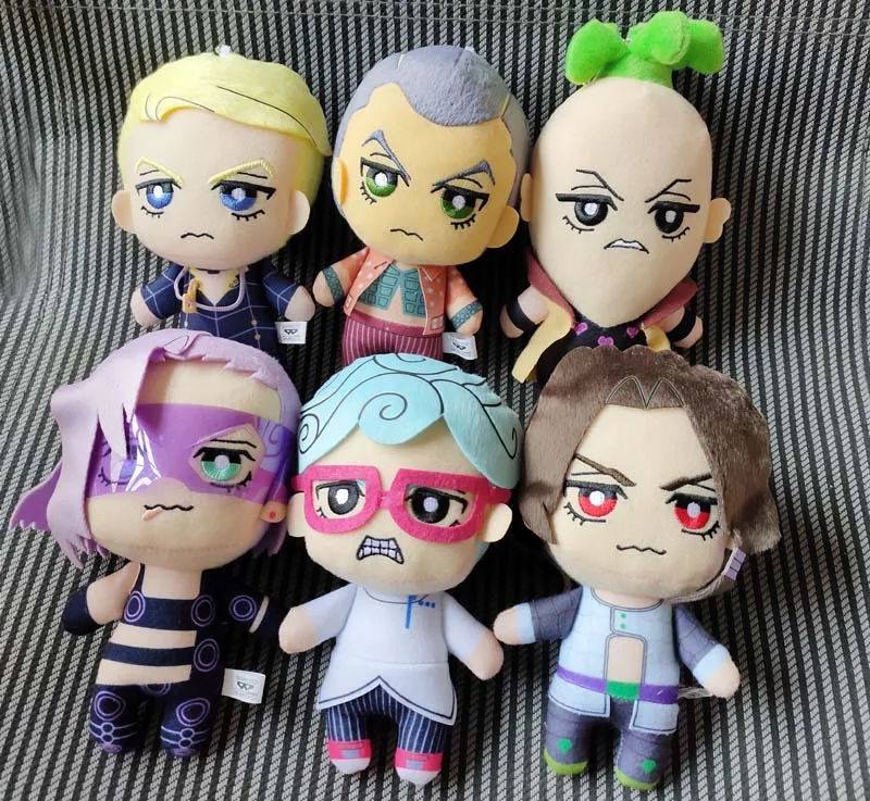 JoJos Bizarre Adventure Part 5 Tomonui Plush Doll Prosciutto Formaggio Ghiaccio Illuso Melone 6pcs jojos bizarre adventure part 4 diamond is unbreakable volume 7