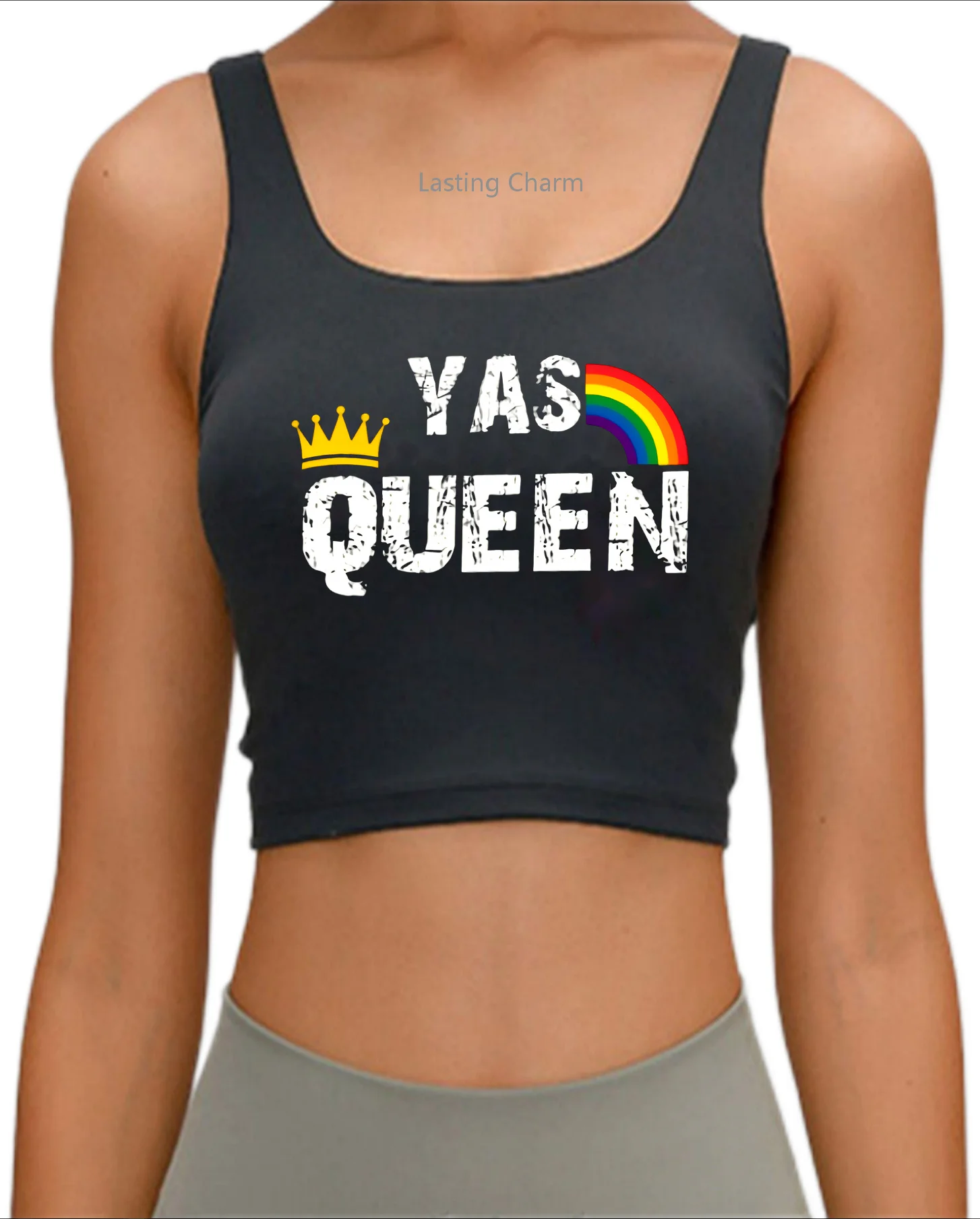 

Yas queen lgbt lesbian gay crop top transgender bi women's Sexy top