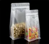 50PCS 3D Matte Frosted Plastic Visiable Bags Resealable Snack Coffee Cereals Tea Nuts Dried Fruits Meat Gifts Packaging Pouches 2