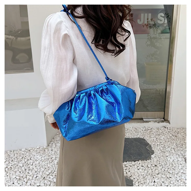 Summer Fashion Orange Blue Silver Handbags Soft Pu Seashell Shape Shoulder Bag Crossbody For Women Party Small Handbags femme