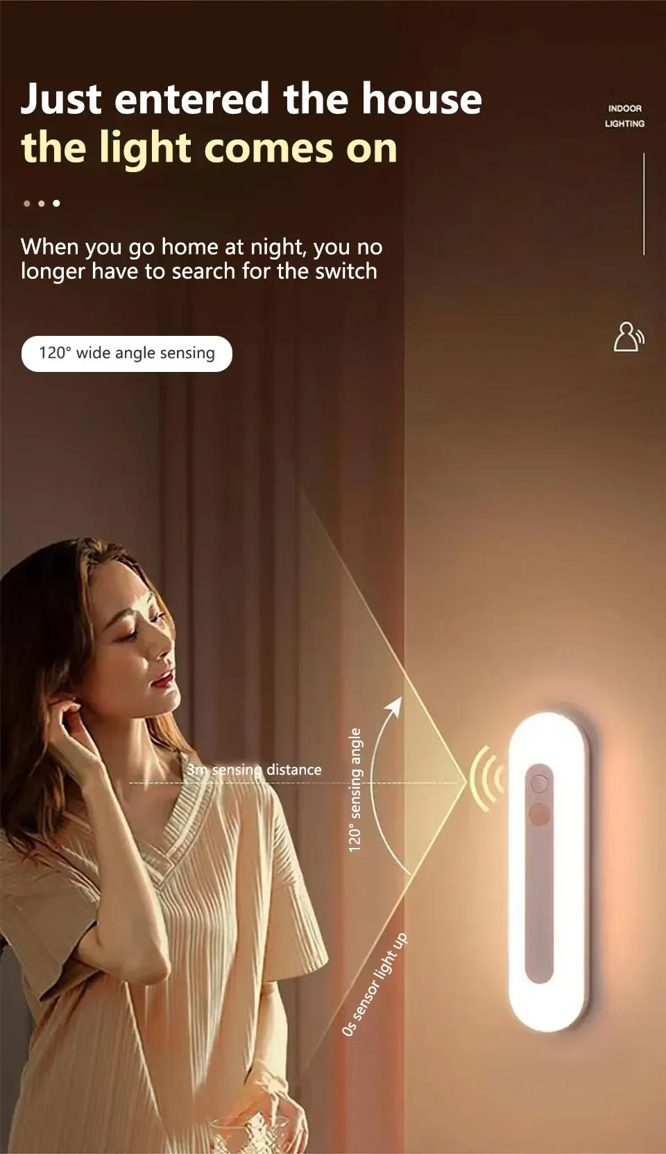 Description Picture 5 of item18CM LED Magnetic Induction Night Light 1200mAh Energy Saving Portable Lamp Brightness Adjustable White Simple Desktop Lamp