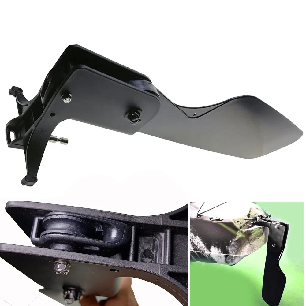 Black Kayak Canoe Boat Rudder With Pulley Watercraft Fishing Boat Steering Control System Accessroy