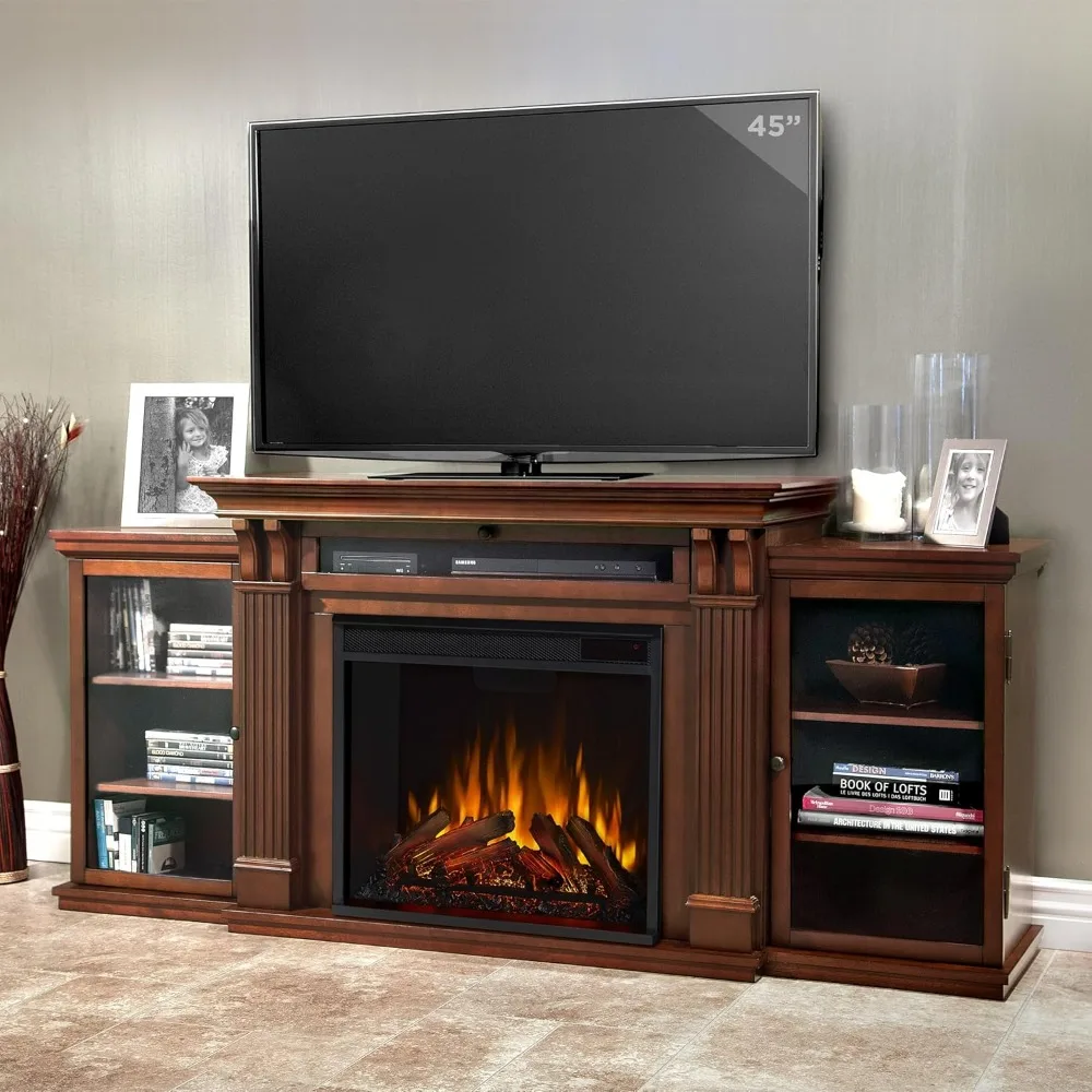67" Electric Fireplace TV Stand for TVs up to 65 inches, Entertainment Center with Adjustable Shelves and Storage, TV Stand 2