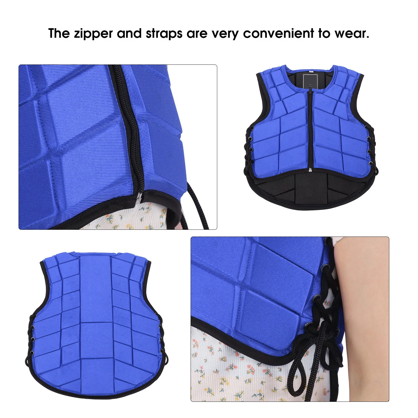 Horse Riding Body Protector for Kids Kids Equestrian Vest Foam Padded Safety Horse Riding Protective Gear Body Protector Blue