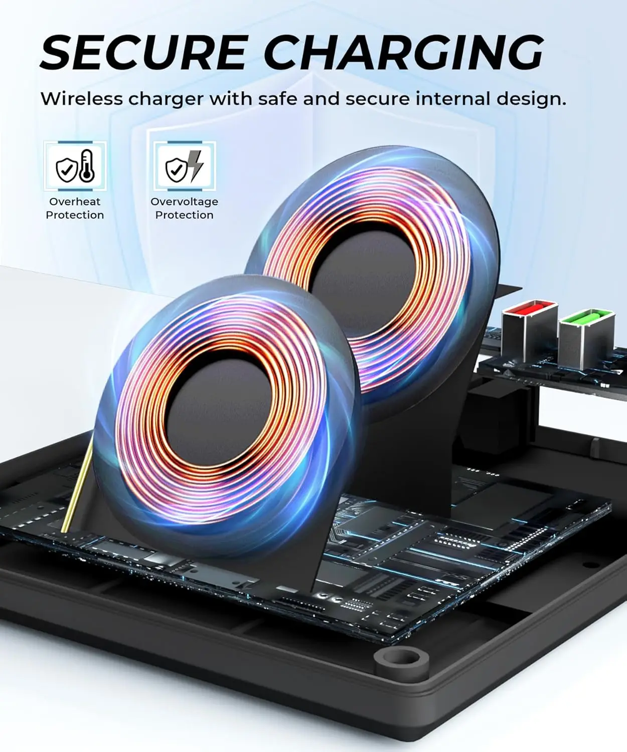 110W Charger Station Wireless Charging USB/PD 65W Ports 8 in 1 Fast Charging Pad for Airpods/Samsung/Xiaomi/iPhone16~12 Pro Max