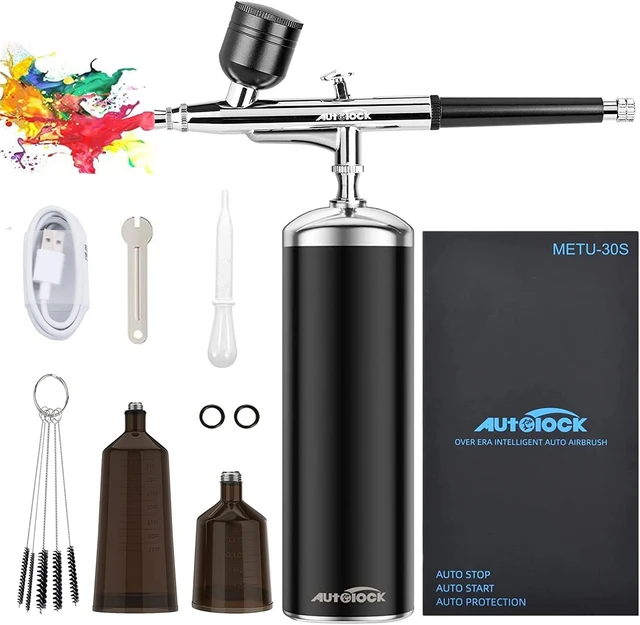 Autolock Upgraded Airbrush Kit With Air Compressor Portable Cordless Auto  Airbr for sale online