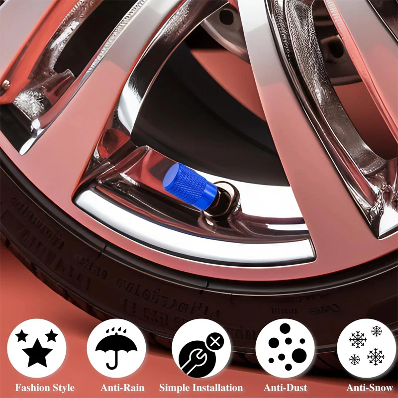 Bentley Ventieldopjes met Logo - Detailaanzicht kleuren zwart, rood en blauw