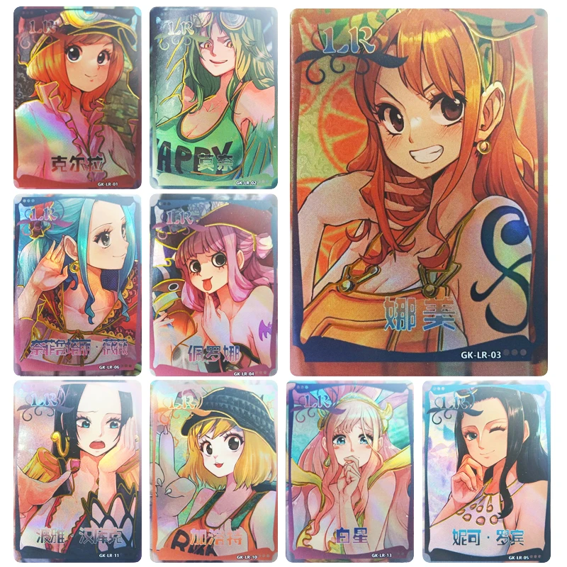 

ONE PIECE LR series Collection card Nico Robin Boa Hancock Anime characters Bronzing flash card Cartoon toys Christmas gift