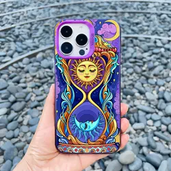 Mystical Celestial Shockproof Matte Laser Bumper Phone Case - iPhone 16 Pro Max (CH - Purple TYS 1)