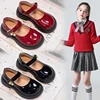 Girls Chic Leather Shoes Princess Sweet Black Mary Janes with Pearl Pendant for Wedding Party Back To School Dress Flats 26-36 3