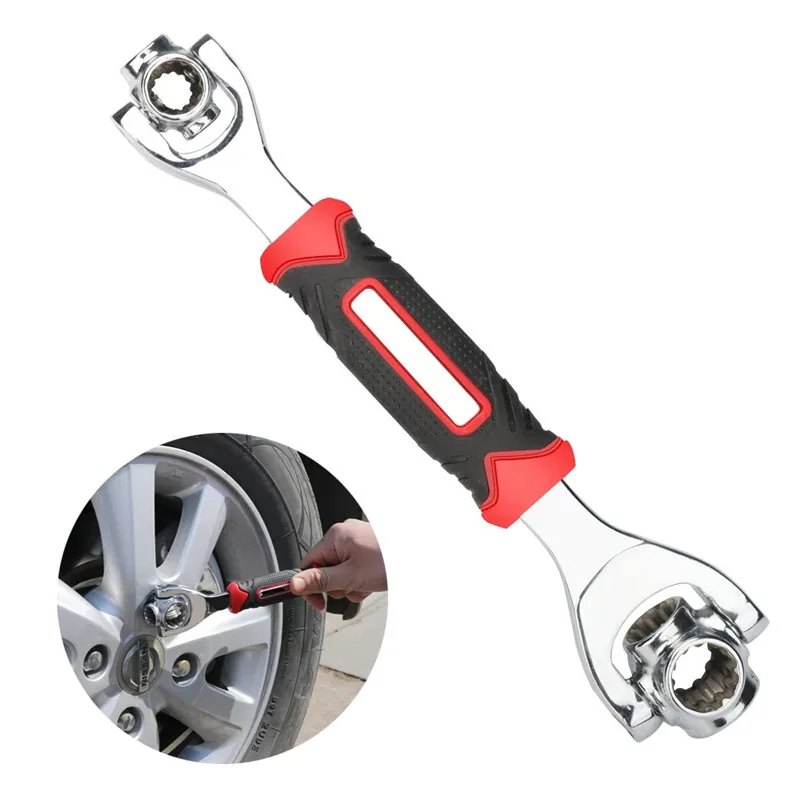 Clé à Cliquet Double Tête – Outil Maintenance Auto, Acier, Longueur 14 Cm