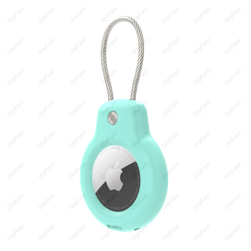 Secure AirTag Holder with Wire Cable for Keys, Pets, and Luggage