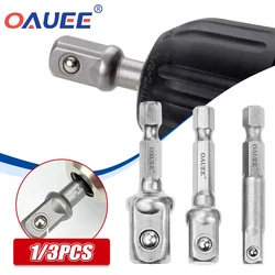 Oauee 1/3PCS Hex Shank Socket Adapter to 1/4