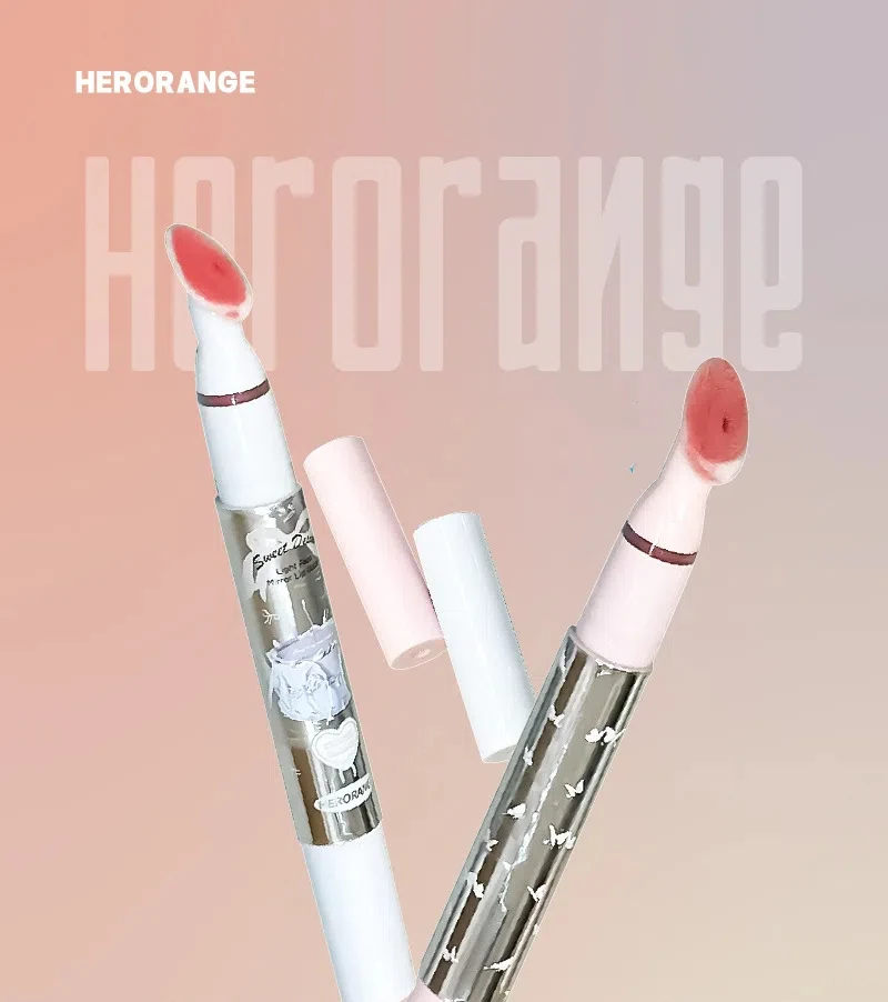Description Picture 2 of itemFlat Sponge Head Lip Gloss Moisturize Low Saturation Mirror Lip Glaze Lasting Waterproof Lip Plumping Tint Non Stick Cup Makeup