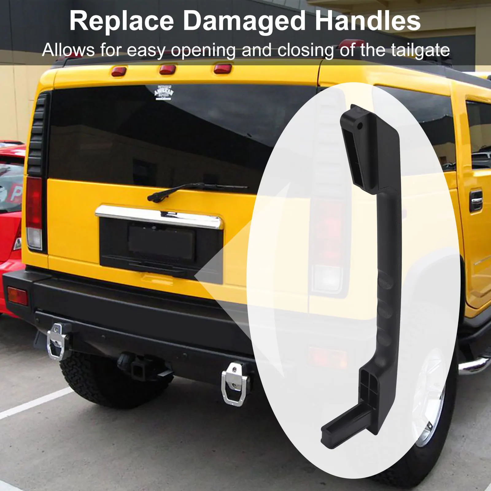 مقبض الباب الخلفي الأسود رافعة خارجية مزخرفة لهامر...