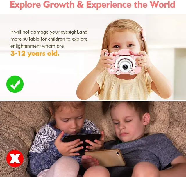 Kids Selfie Digital Camera Birthday Toy Gift with 1080P Video 32GB Card For 3-12 Year old Child Gift 3