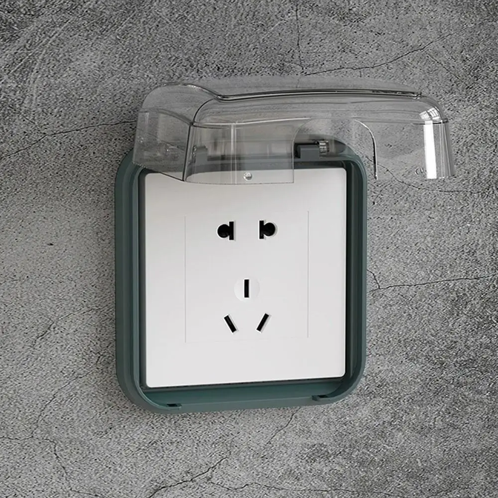 86 Type Switch Protective Cover Self-Adhesive Splash-Proof Electric Plug Cover Waterproof Power Outlet Socket Protector for Home