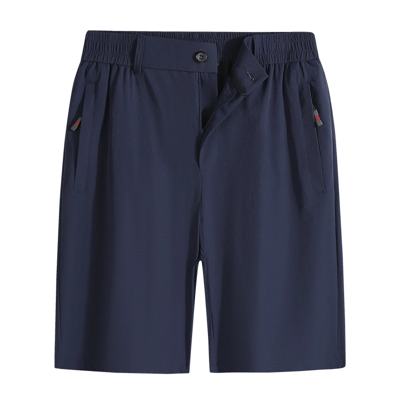 Fashion Elastic Zipper Pockets Solid Color Casual Shorts Men's Clothing 2024 Summer New Loose All-match High Waist Shorts