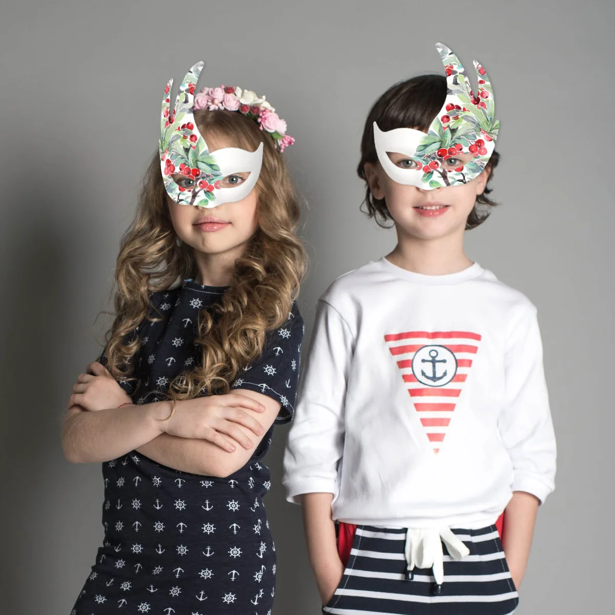 7 Pcs DIY White Pulp Mask Kids Plain Halloween Cartoon Party Paper Blank Bridegroom