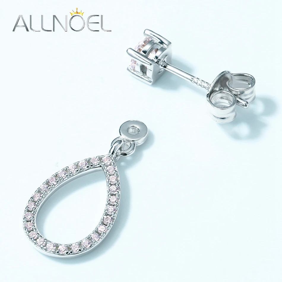 925 Sterling Silver 4*4mm VVS1 D Color Moissanite Drop Earrings for Woman Diamond Bridal Wedding Gifts Certified GRA ALLNOEL