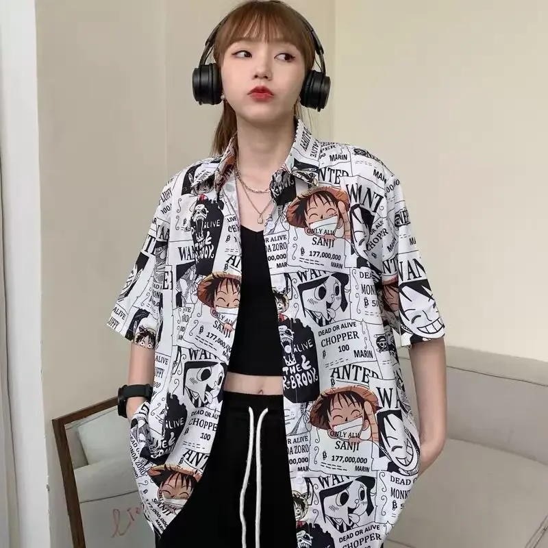 ONE PIECE Luffy Shirts Summer Oversized Hawaiian Short
