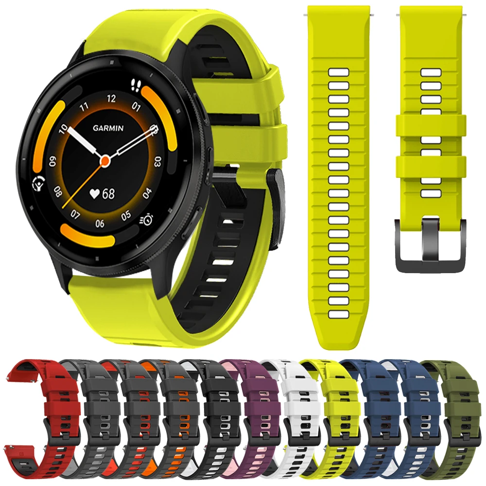 Two-Tone Silicone Sport Watch Band Strap - 20mm/22mm