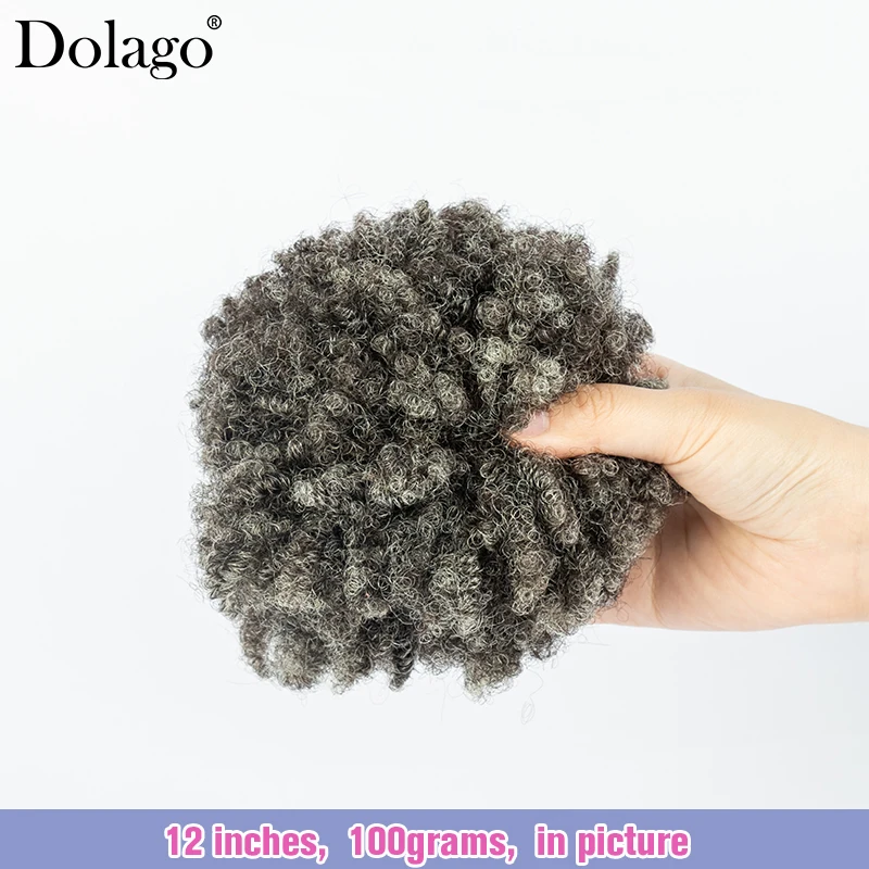 Human Hair Braiding Hair Afro Kinky Curly Bulk Human Hair Micro Locs Bulk For Braiding 4C Salt And Pepper Braids Hair Extensions 6