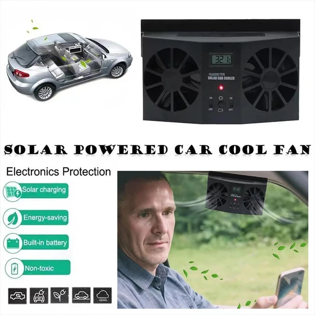 PolarLander 12V Car Ventilation Fan Solar Sun Power Window Auto