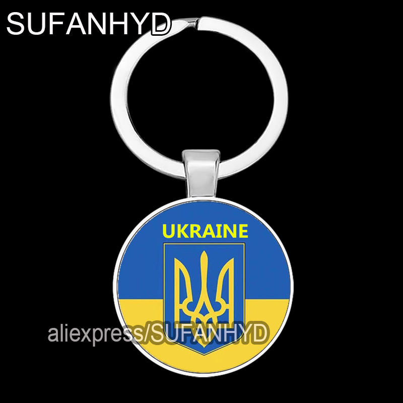 National Symbols of Ukraine Keychains for Men Ukrainian Solidarity Key Chain